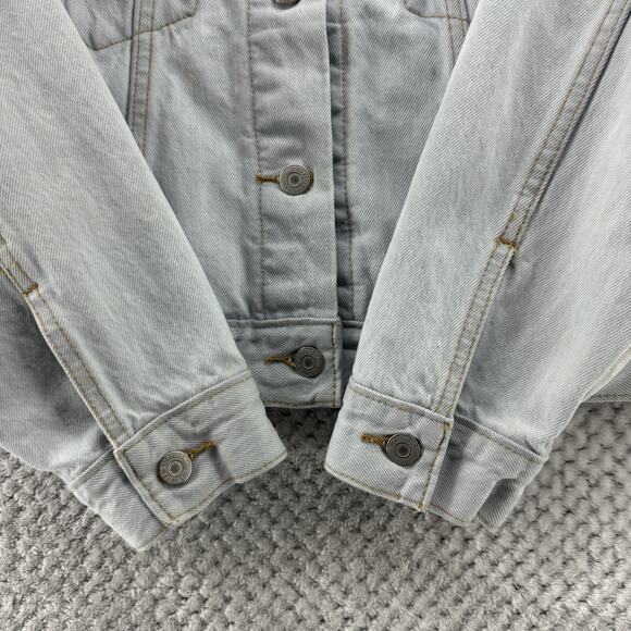 Levi's Premium Jacket Womens S Blue Light Wash Rigid Denim Trucker Retro - Picture 7 of 15
